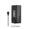 268W USB C Charger PD100W PD30W QC18W Multifunctional Charging Station Black