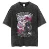 Anime Jujutsu Kaisen Itadori Yuji Ryomen Sukuna Graphic Washed T Shirt Men Vintage Cotton T-shirts Harajuku Male Casual TShirt