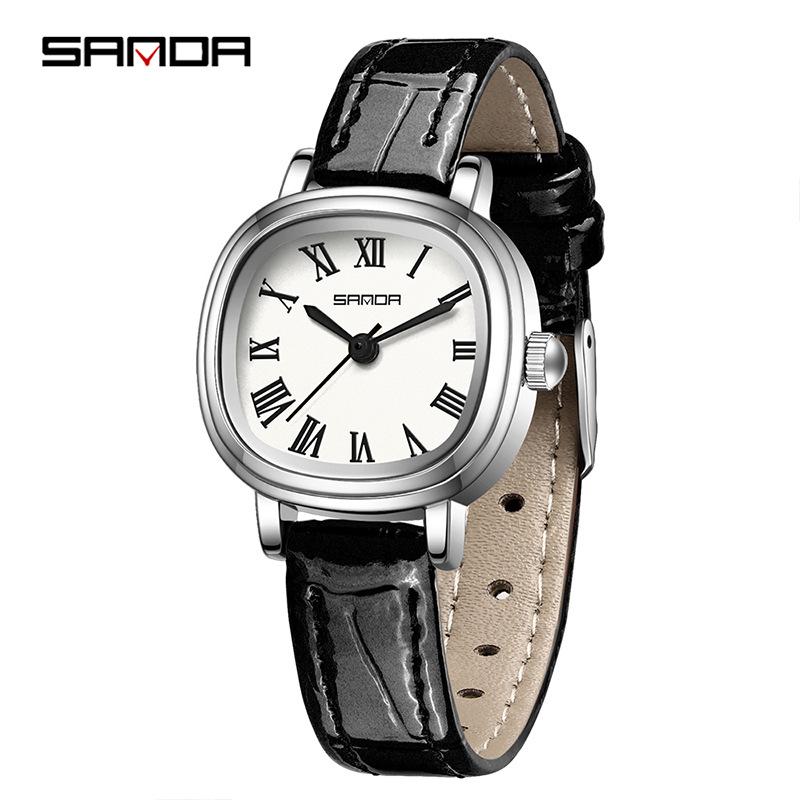 Sanda Women s Retro Square Quartz Watch with Roman Numerals