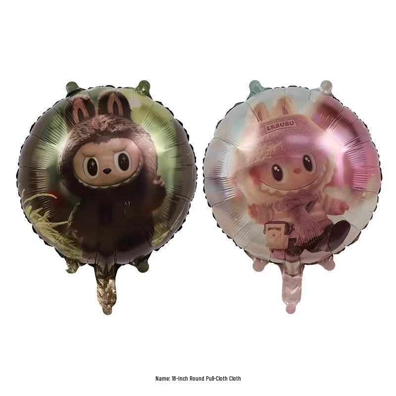 Adorable Cartoon Labubu Winter Birthday Foil Balloon for Kids' Party Decoration