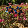 2pcs PVC Six Leaf Pinwheel Windmill Colorful Wind Windmill Wind Spinner  Garden Yard Art Decoration