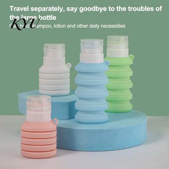 Leak Proof Travel Containers 50/110ML Collapsible Silicone Bottle for Toiletries, Leak-proof Bottles Size Container, Foldable Refillable Shampoo