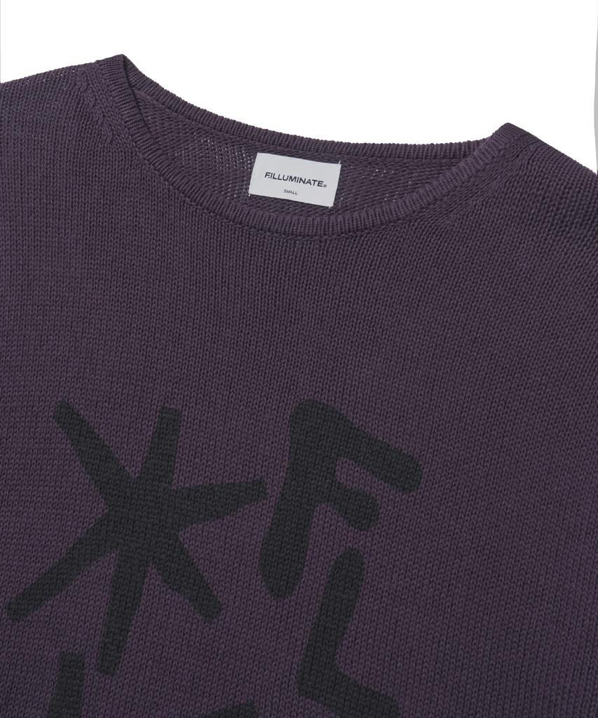 FILLUMINATE Flm Graphic Knit Pullover - Dark Purple