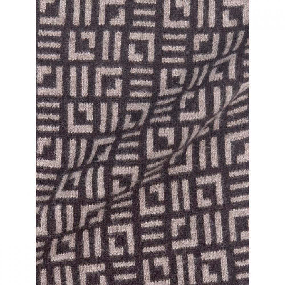 Vanbrough Cashmere 100 Allover Variant Motif Petit Scarf Bpftm1008 Bw
