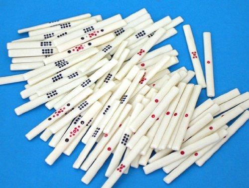 Portable Mahjong Supplies: 88 White Mahjong Sticks, 4 Dice, 2 White Engraving Tiles, and 1 Southeast Mark (Front and Back) - Comes in a Case