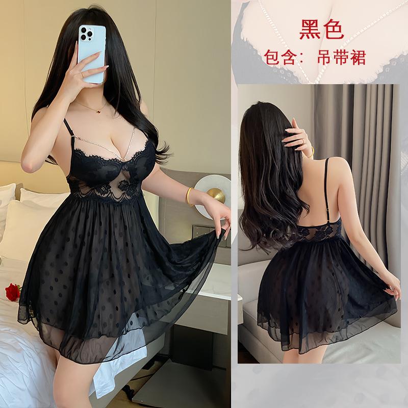 Internet celebrity underwear sexy suspender lace pure desire pajamas hollow mesh nightdress 709 S