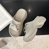 Height Increase Super Hot Explosion Casual Beach Sandals Cute Thick Bottom One Word Cool Slippers Women Wear 2025 Summer and Autumn New