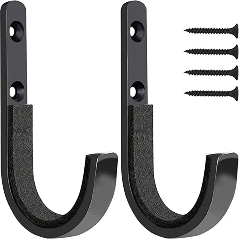 2Pcs Wall Mounted Gun Rack Metal Storage Hooks J Shape Hooks For Guns Firearms Organizer Hanging Hooks