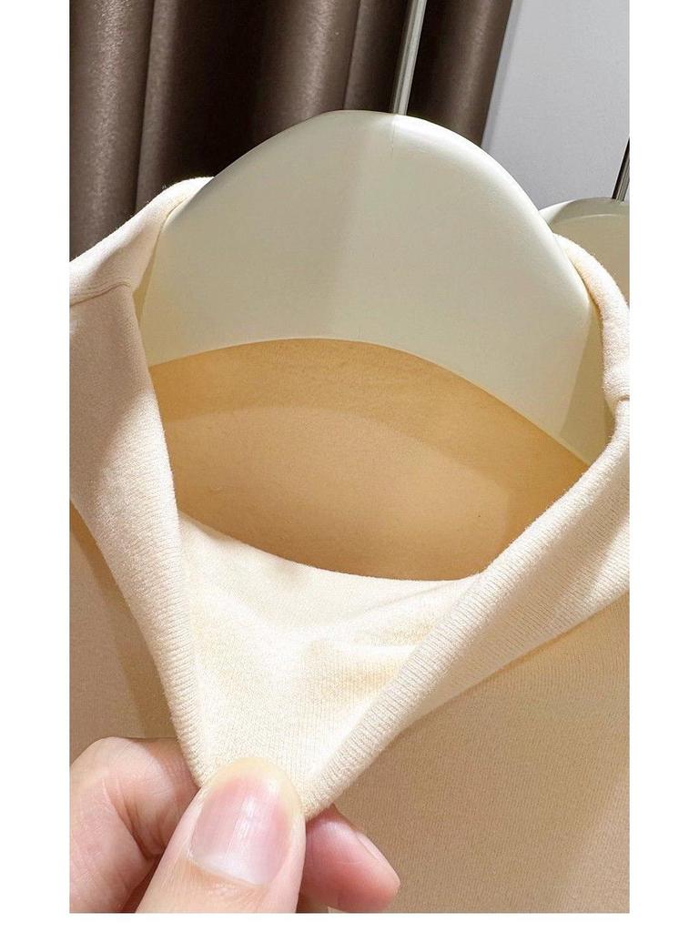 2026 Women's Double-Sided Slim-Fit Half-High Collar Base Layer Top, Thickened, Short-Sleeved, High-End Feel.