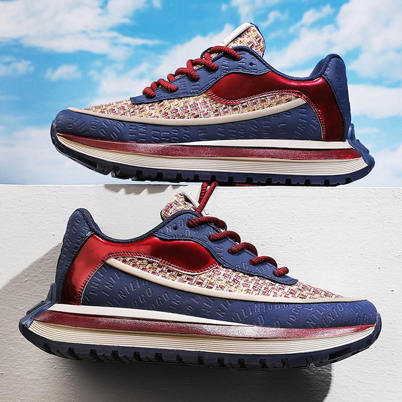 Men's shoes autumn new lightweight and versatile black Forrest Gump shoes fashionable platform non-slip casual board shoes