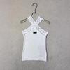Miu Style Summer Cross Halter Knit Tank Top - Slim Fit, Sexy, Simple, Versatile.