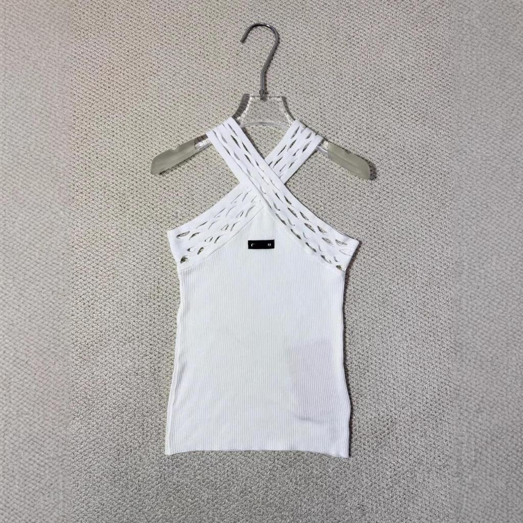 Miu Style Summer Cross Halter Knit Tank Top - Slim Fit, Sexy, Simple, Versatile.