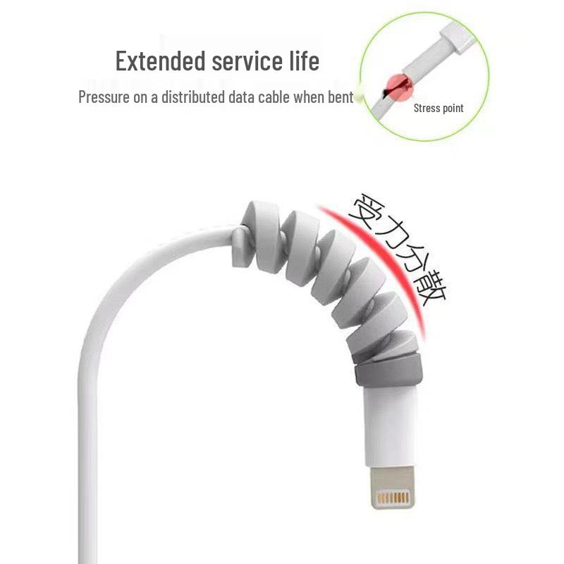 Silikon-Spiral-Kabelhülle - Bruchschutz für Ladekabel