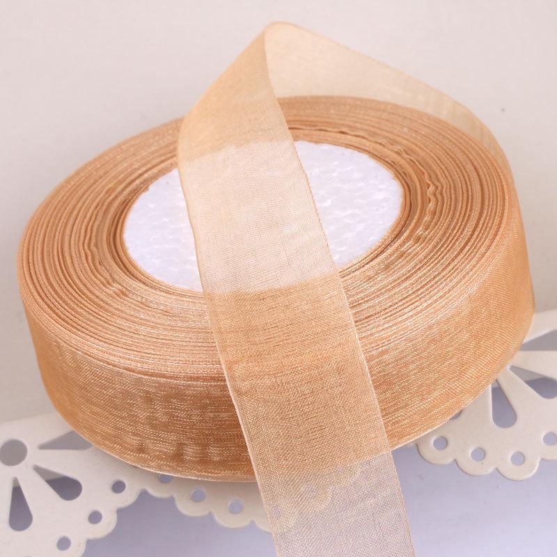 2,5 cm breites, transparentes Satinband aus Schneegarn für Bastelarbeiten und Haarschmuck