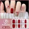 CS Waterproof No-Cure Gel Nail Wraps, Full Cover Contrast Color Tiger Head Pattern Nail Stickers, Nail Patch Films
