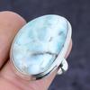 Larimar Gemstone Handmade 925 Sterling Silver Jewelry Ring Size 7 P1G55