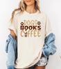 Dogs Books Coffee Comfort Colors Shirt, Book Lover Tee, Cozy Reader Gift, Dog Mom Top E-048