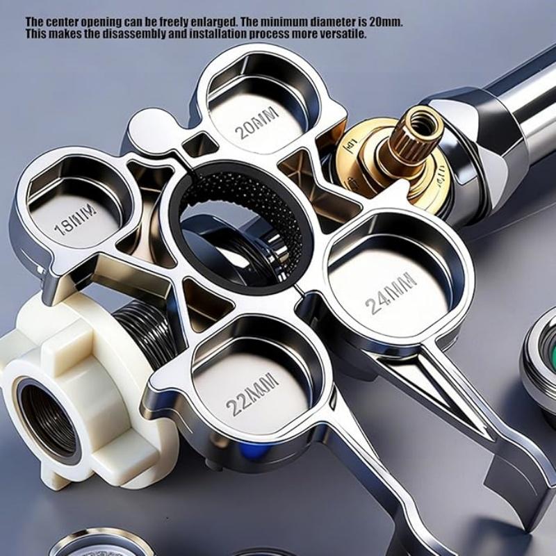 12 in 1 Faucet Aerator Wrench Tool, Multifunctional Metal Aerator Key Wrench With Ergonomic Handle for Various Plumbing Fixtures