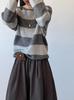 Youge Autumn Korean Striped Loose Sweater - Round Neck Pullover