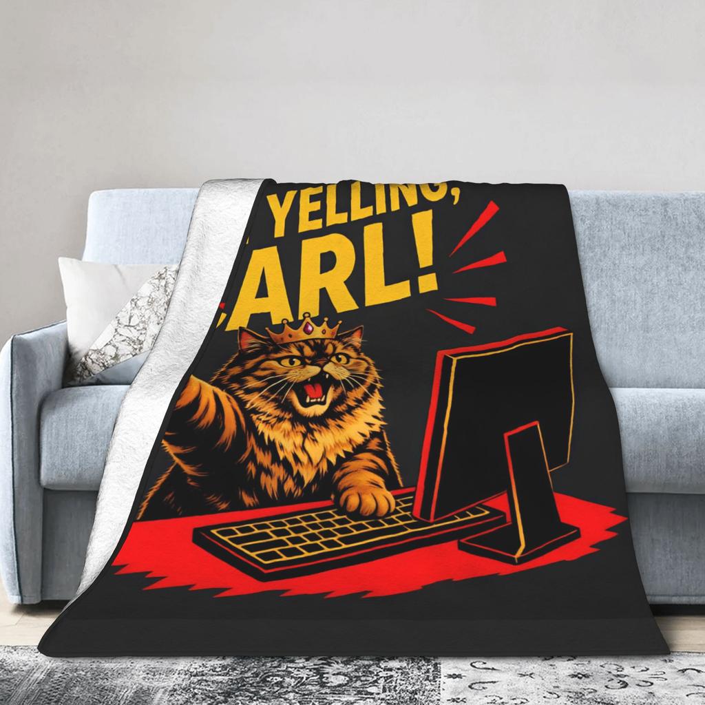Dungeon Crawler Carl I am Yelling Carl Blankets Super Soft Print Plush Throw Blanket For Students Living Room Flannel Bed Cover