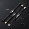 Punk Classic Gothic Vintage Leather Braided Stainless Steel Fashion Jewelry Bracelets for Men Magnetic Clasp  Gift