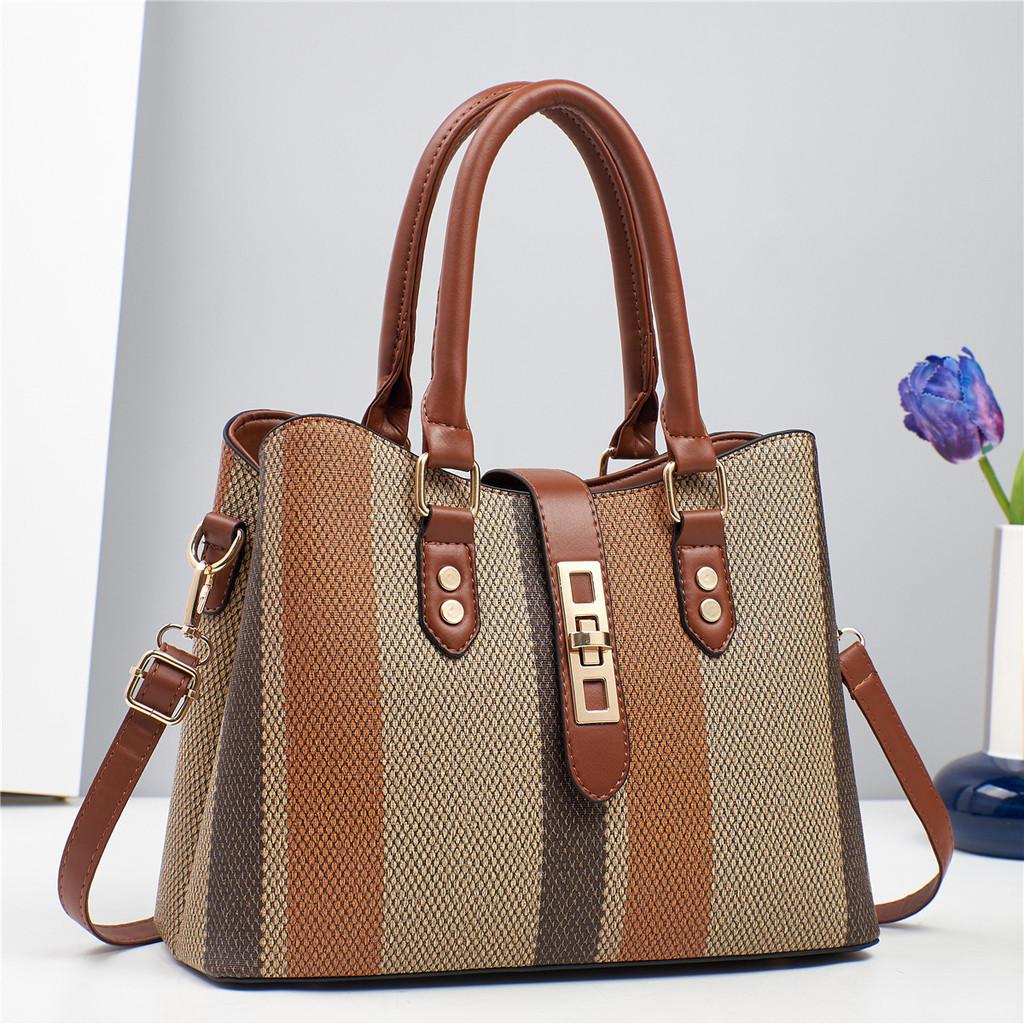 Stylish Large Size Color Block Tote Bag For Women Ideal For Occasions Casual