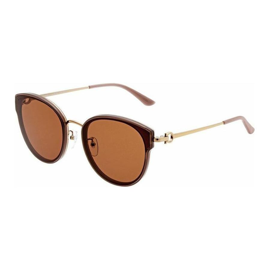 Ferragamo Hollow Frame UV Protection Sunglasses Unisex Sunglasses Brown SF255SK25262