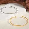 1pcs Wrist Bangles For Women Men Accessories Stainless Steel Jewelry No Fade Twist Beads Double Layered Open Bracelets Bangle