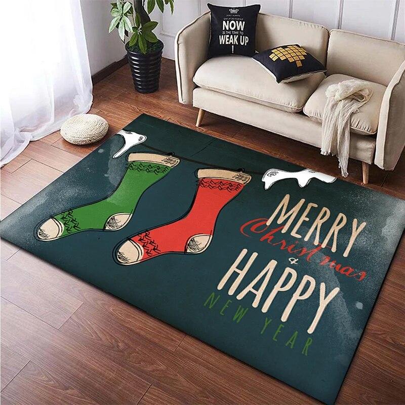 Christmas New Year Gift HD Printing Area Carpet, Living Room Sofa Decorative Carpet, Anti-skid Mat, Alfombras Direct Shipment