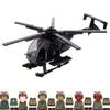 202 stuks Moderne Leger VS MH-6 Little Bird Helikopter Bouwsteen Piloot Soldaat Figuur Kinder Speelgoed Kleding Sticker Bedrukte Stenen