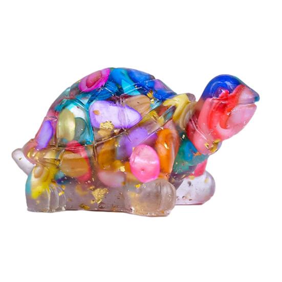 Mini Krystall Skilpadde Statue Reiki Stein Skilpadde Figur Amulett Skilpadde Fengshui Skulptur for Hjemmekontor Skrivebord Hylle Dekorasjon