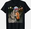 Waschbär isst Hotdog Lustiges Selfie Meme Unisex T-Shirt