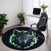 1pc Wolf Neon Office Round Area Rug, Under Office Chairs Bedroom Living Room Home Decor, Room Deco, Available in Various Sizes
