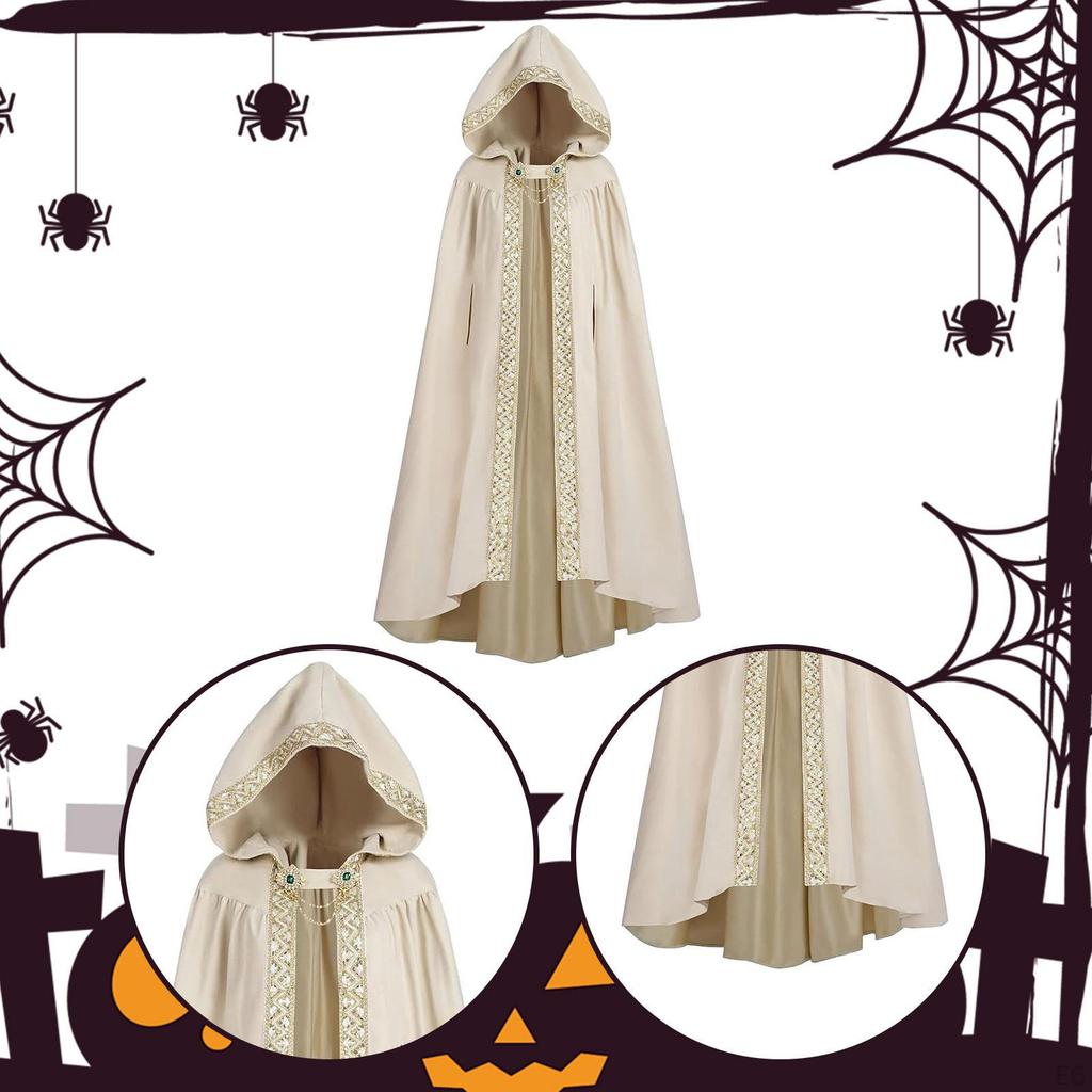 Hooded Cape Cloak Cosplay for Club Performance Halloween Christmas