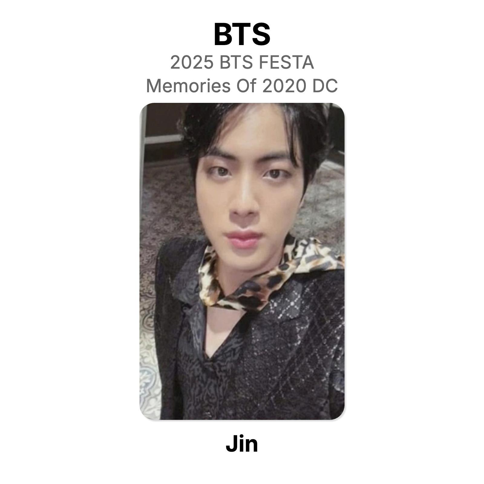 BTS 2025 BTS FESTA BTS Memories Of 2020 DC Official Photocard Jin 02