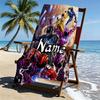 Custom Name Personalized Mighty Morphin Power Rangers Print Beach Towel, for Trip Camping Beach Party Home Decor, Birthday Gift for Family & Friends