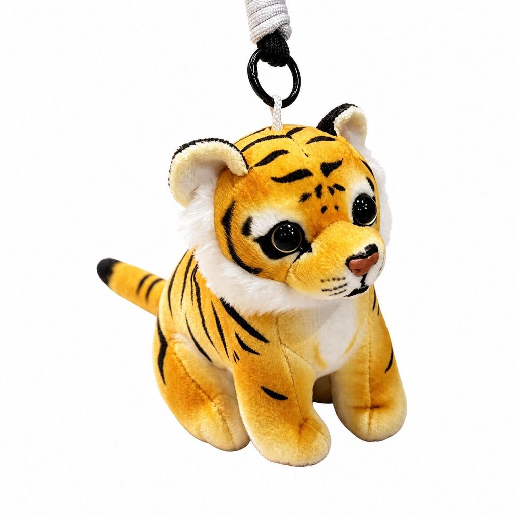 Soft Tiger Pendant Decorative Charm with Hanging Loop for Kids,