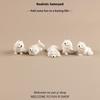 5 stk Miniature Hvalpe Eventyrhave Dekoration Kawaii Harpiks Tegneserie Dyr Hvid Hund DIY Boligindretning Dukkehus Tilbehør