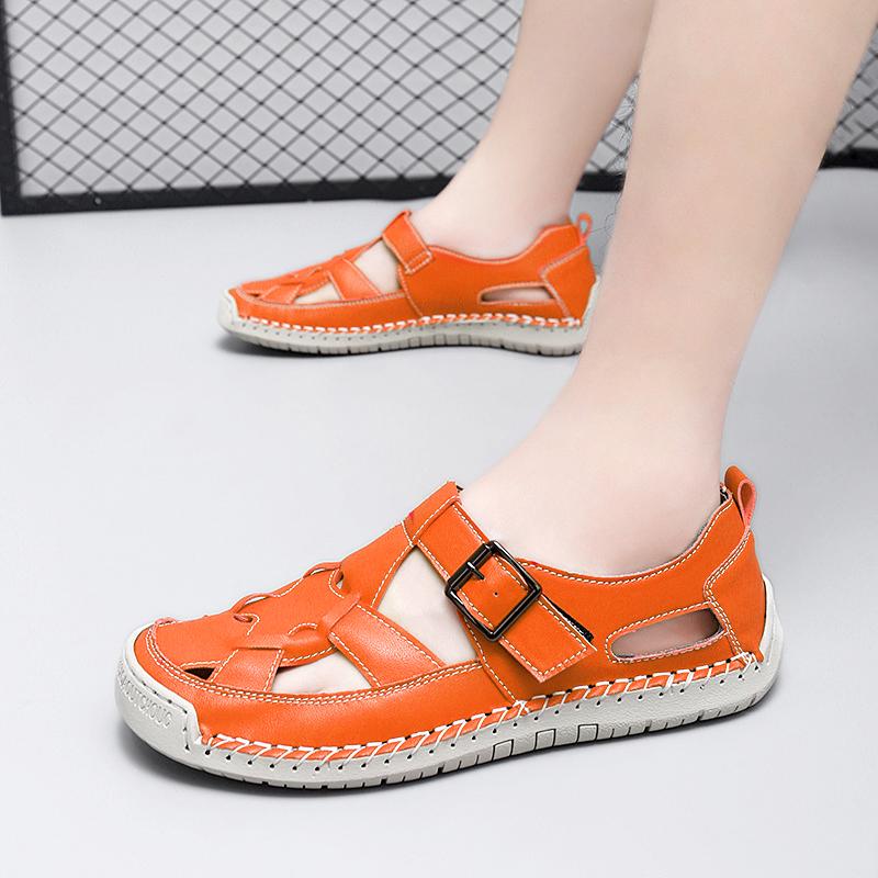 Women's Sandals Summer Essentials Hiking Shoes Black Beach Flat Shoes Casual Soft Roman Sandals for Girl Plus Size