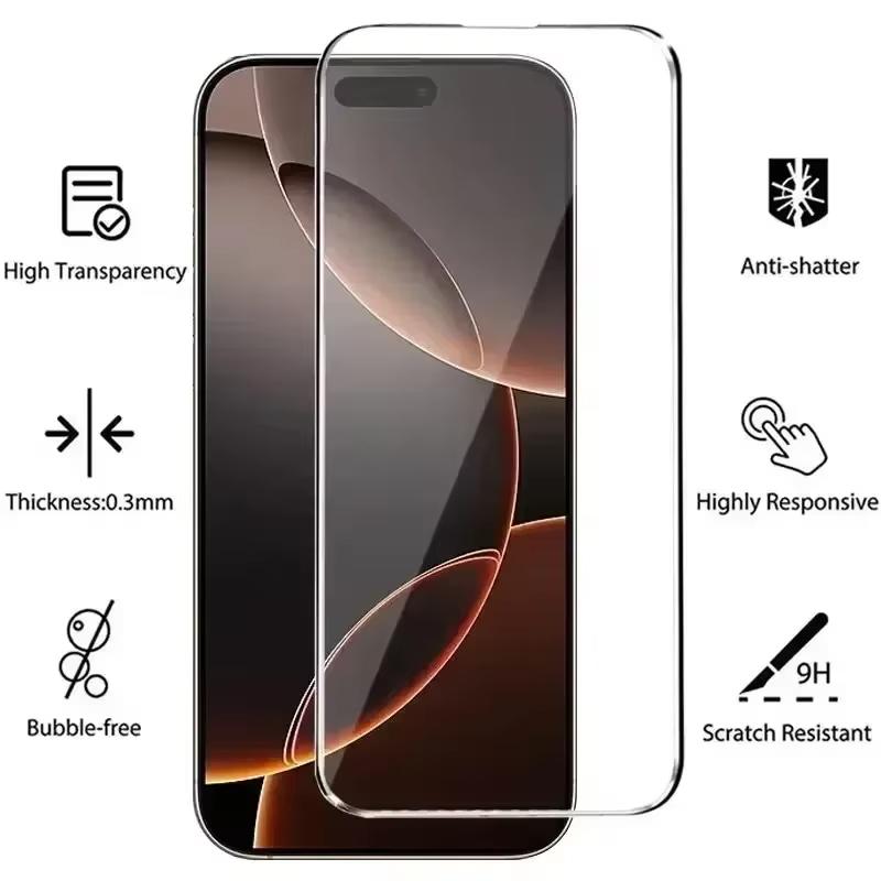 6Pcs Tempered Glass For iPhone 17 16 15 14 13 12 11 Pro Max Mini Screen Protector For iPhone 7 8 Plus 16e XR X XS Max Glass Film