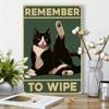 Vintage Cat Metal Tin Sign Humorous Bathroom Decor Rustic Plaque