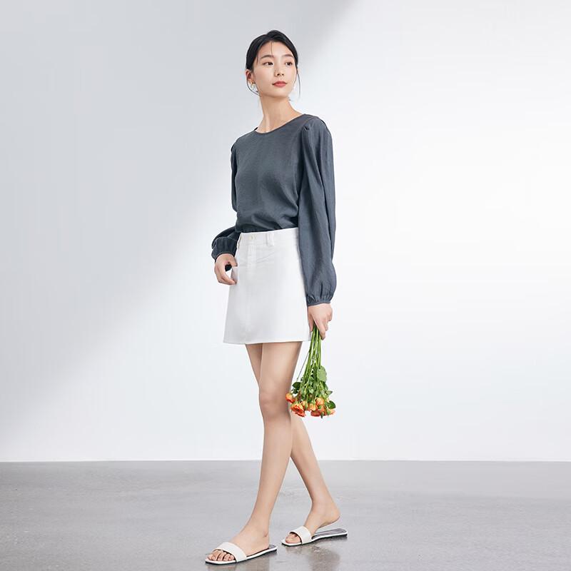 JOY SPEAKER Women's Round Neck Long Sleeve Loose Casual Blouse