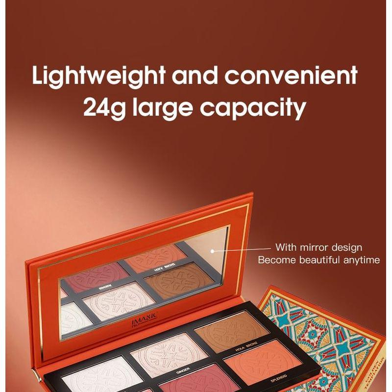 IMAGIC - Paleta Abrangente de Iluminador, Blush e Contorno