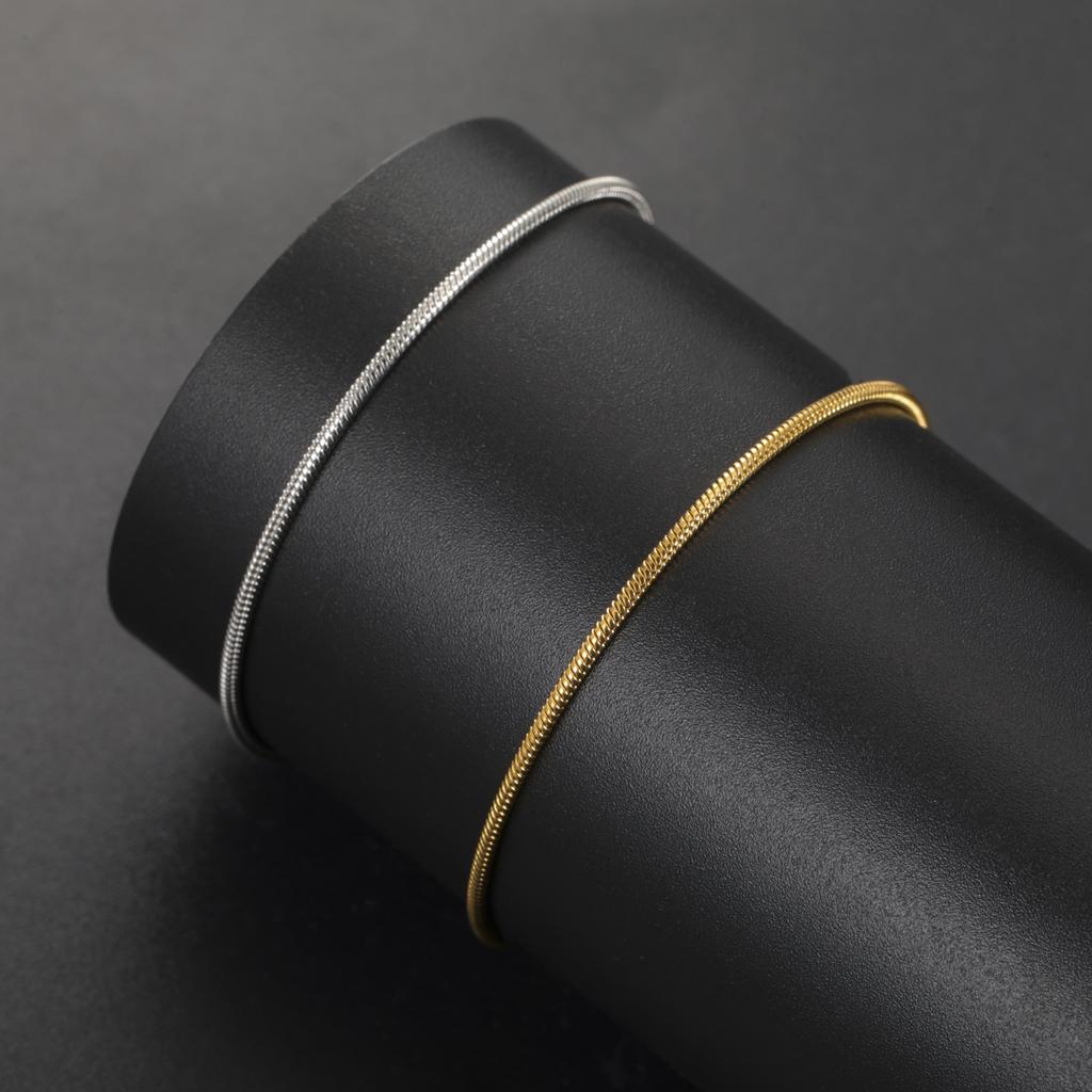 Cazador Trendy Round Snake Chain Bracelet Stainless Steel Gold Color Bracelets for Women Girls Mother's Day Gifts Wholesale