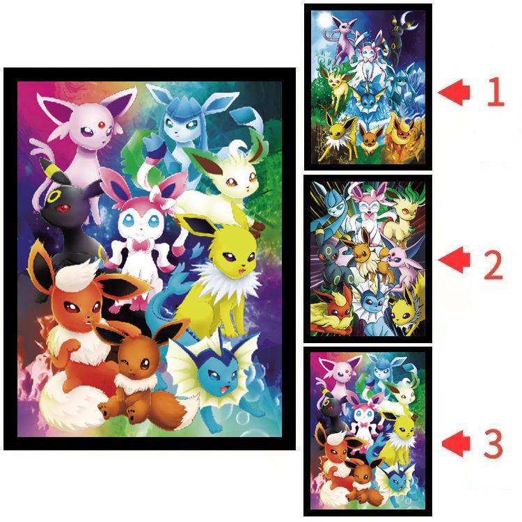 Hello Kitty & One Piece 3D Lentikulärt Pokemon-affisch