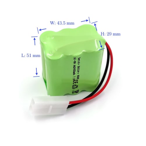 Gecoty 7.2V Battery, KET-2P Plug, 2400mAh Ni-MH Rechargeable Battery with Charging Cable, Suitable for Various Types of RC Trucks, RC Excavators, RC B