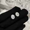 Elegant French Luxury Pigeon Egg Zirconia Stud Earrings for Women - High-End Versatile Ear Jewelry