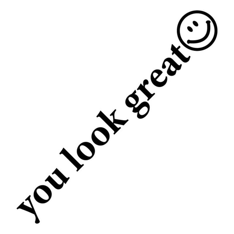 You Look Great Text Car Stickers and Decals Car Mirror Sticker Decoration Accessories PVC Waterproof Decals Car Auto Accessories