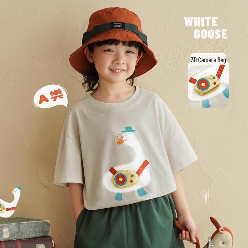 Kids 2026 Summer Pure Cotton 3D Print Short Sleeve T-Shirt 120