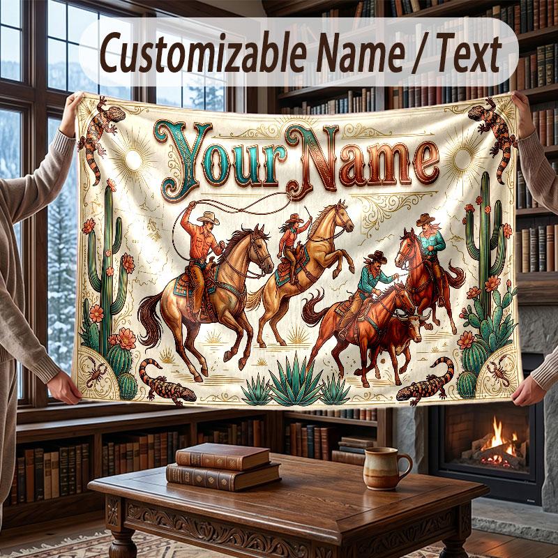 Personalized Name Designs Theme Throw Blanket Custom Name Text Personalized Blanket Soft Cozy Blanket for Home Sofa Bed